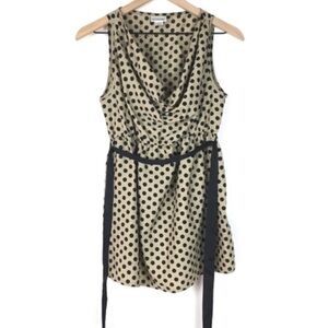 MOTHERHOOD MATERNITY Top Blouse Dot Cowl Sleeveless Lightweight Waist Tie Medium